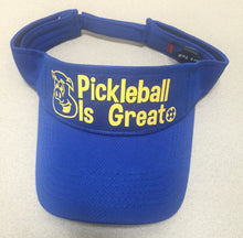 True Royal Blue Visor with "Pickleball is Great" in yellow
